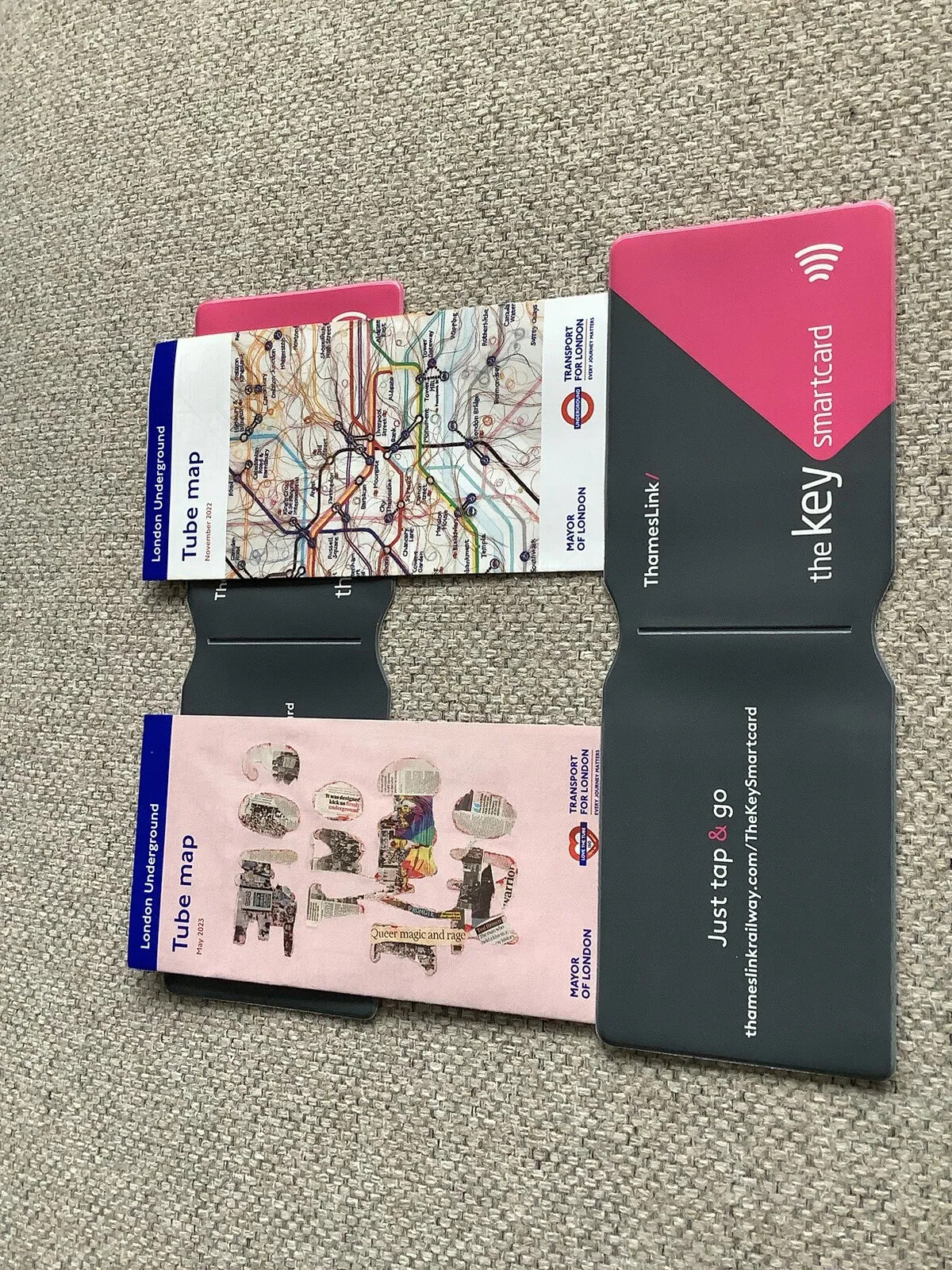 Thameslink .OYSTER CARD TRAVEL TRAIN BUS TICKET WALLET 2 HOLDER COVERS