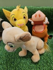 Disney Lion King Nala Simba  Pumba Plush Stuffed Animal Toy Sitting Lot Of 3