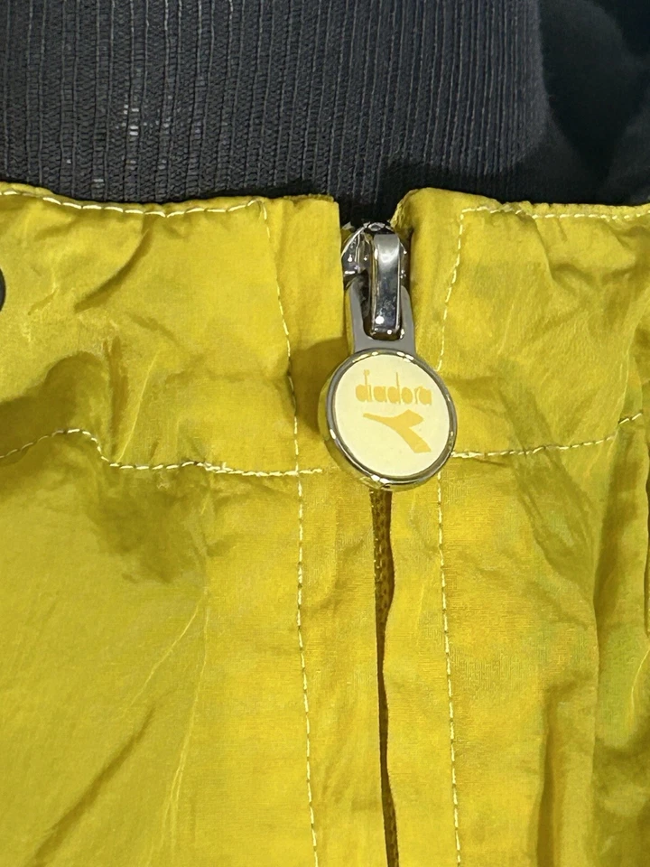 MINTY! Diadora Jacket Mens MEDIUM Pink White Black Yellow Full Zip Track Coat - Image 4 of 4