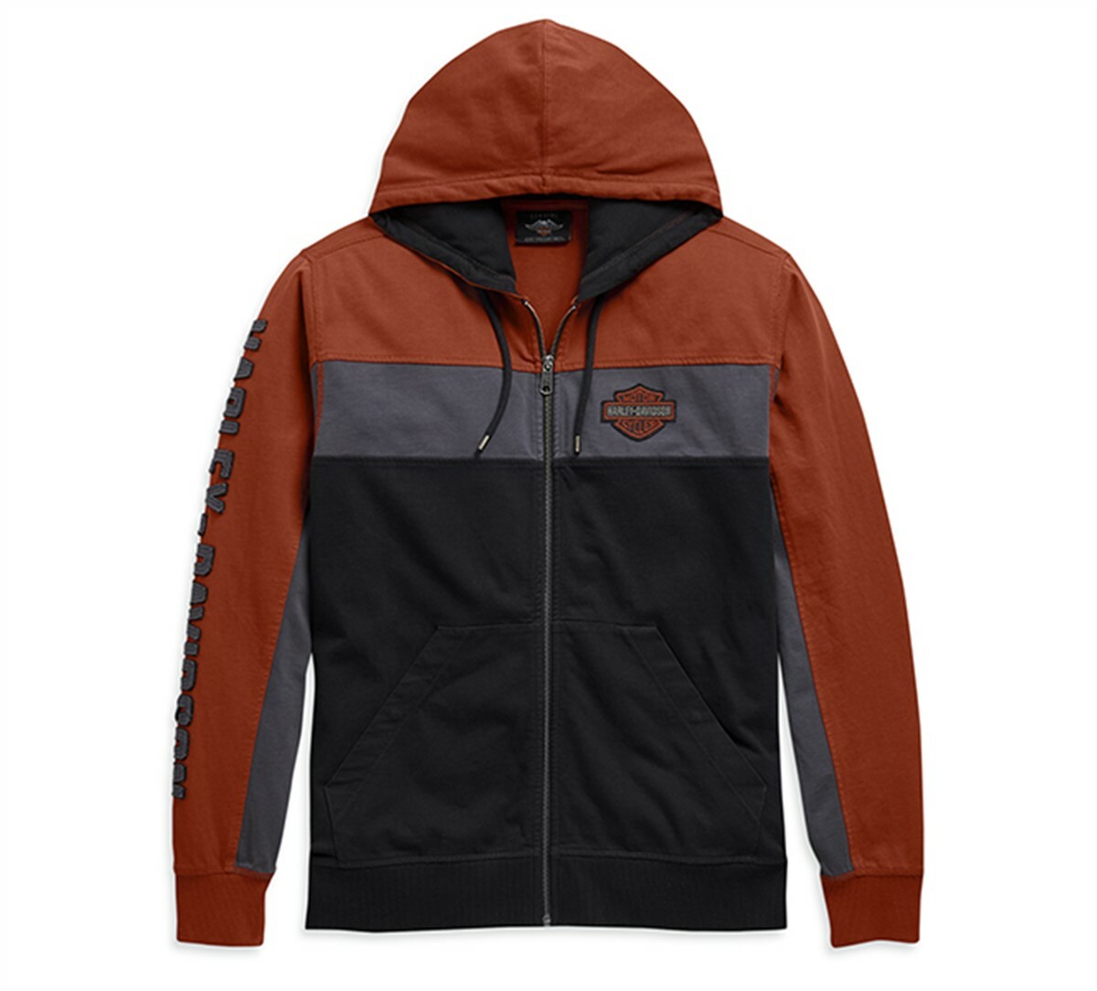 Harley-Davidson® Men's Copperblock B&S Patch Zip-Up Hoodie, 99084