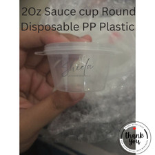 2oz Small Plastic Sauce Cups Food Storage Containers Clear Boxes with Lid 50Pcs