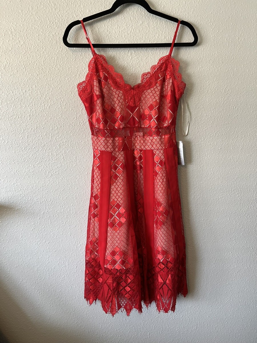 open lace back dress Sugar And Spice Bandage Midi Dress Red