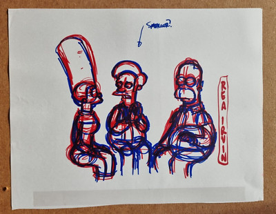 SIMPSONS TV Show Original Cartoon Animation Art Cel Drawing Homer Simpson #290