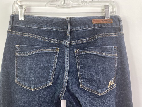 Express Jeans Barely Boot Stella Low Rise Stitched Denim Womens Size 4L 30 x 35 - Picture 5 of 9