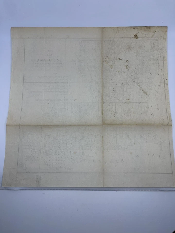 1855 Survey Map LOUISIANA Overflowed Land District Claims Hoen & Co. Litho - Image 2 of 4