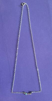 925 Sterling Silber Horizontaler Pfeil Halskette - Unisex - 16''