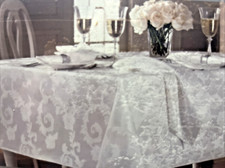 Ultimate Table Set White 60"x120  Banquet Size Tablecloth Pad 12 Napkins