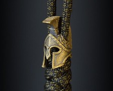 Paracord Lanyard Beads Bronze bead Knife Lanyard Bead Charms - Spartan helmet