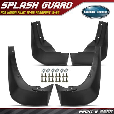 4Pcs Front & Rear Splash Guards Mud Flaps for Honda Pilot 16-22 Passport 19-24