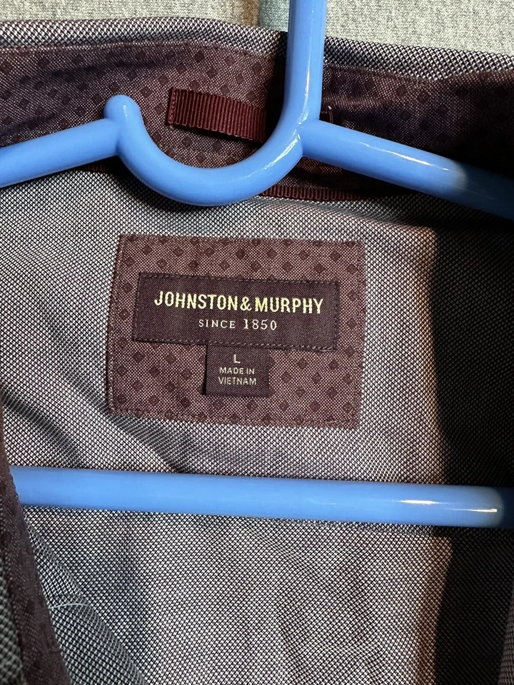 Johnston & Murphy Mens Shirt Long Sleeve Button Down Purple Large Flip Cuff. - Image 3 of 4