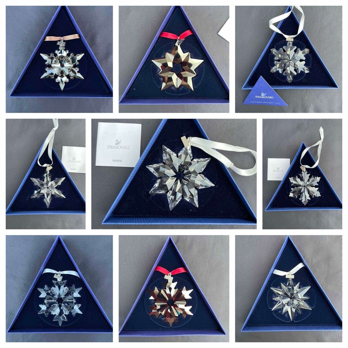 NIB Annual Swarovski Ornament 1992 1994 1997 1999 2002 2005 NIB Annual Swarovski Ornament 1992 1994 1997 1999 2002 2005