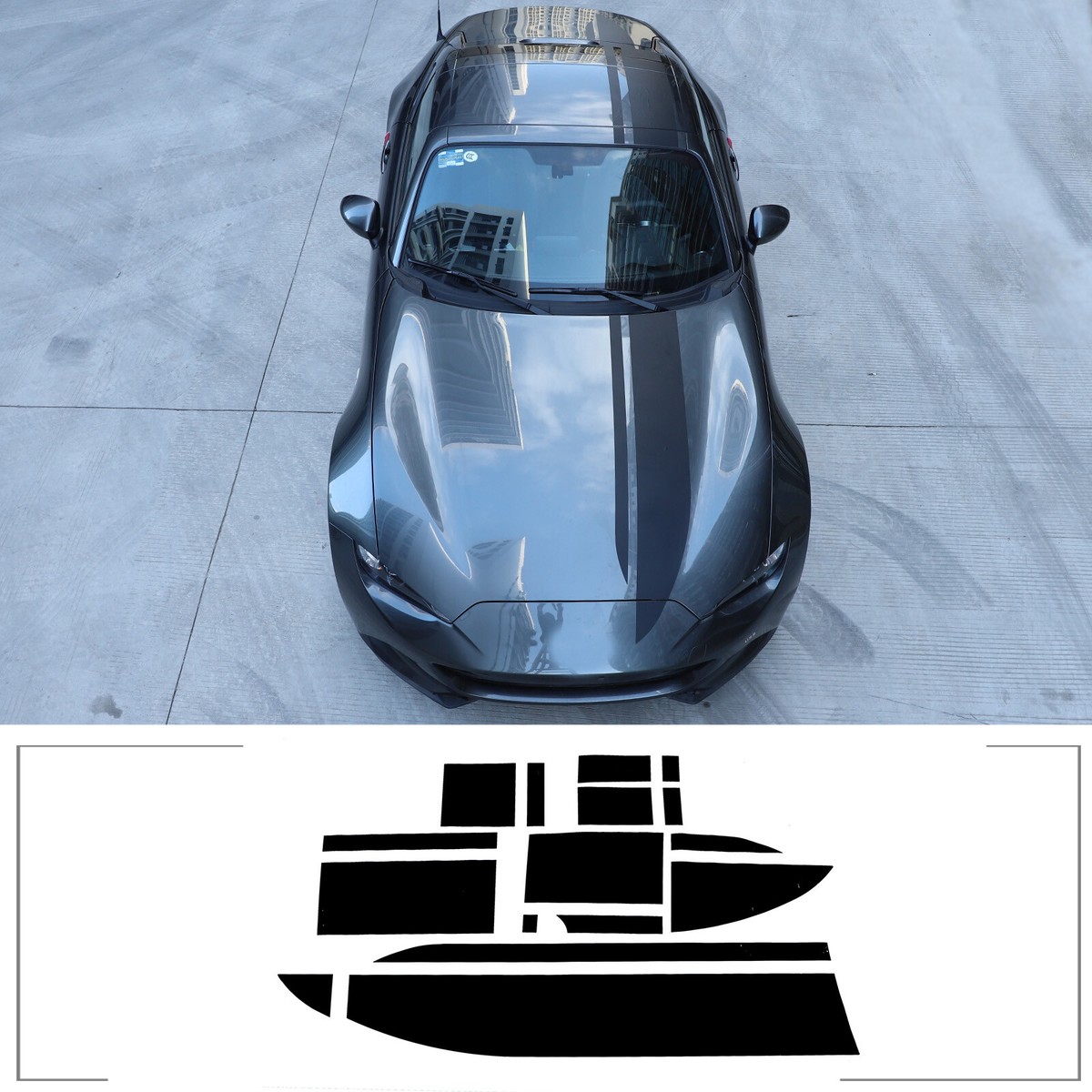 For 16-23 Mazda MX-5 Car Body Racing Side Door Hood Mirror Long
