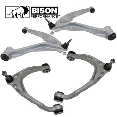 Bison Performance 4pc Front Upper Lower Control Arm Assemblies Kit For Chevy GMC