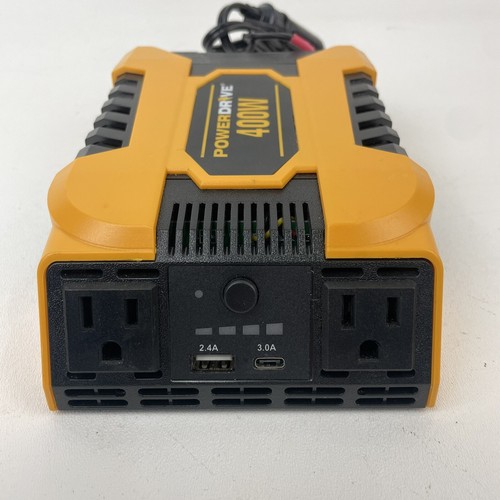 POWER DRIVE PD1400 400W Power Inverter W/Standard USB & USB-C Ports ~ Used - Picture 3 of 7