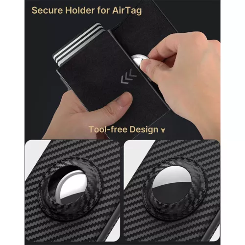 1pc Mens AirTag Wallet Minimalist Credit Card Holder For Air Tag, RFID Blocking - Picture 4 of 11