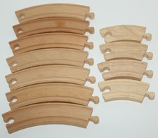 Thomas Brio Wooden Railway Train Tracks Lot of 11 - Reversible 2-sided  Curved