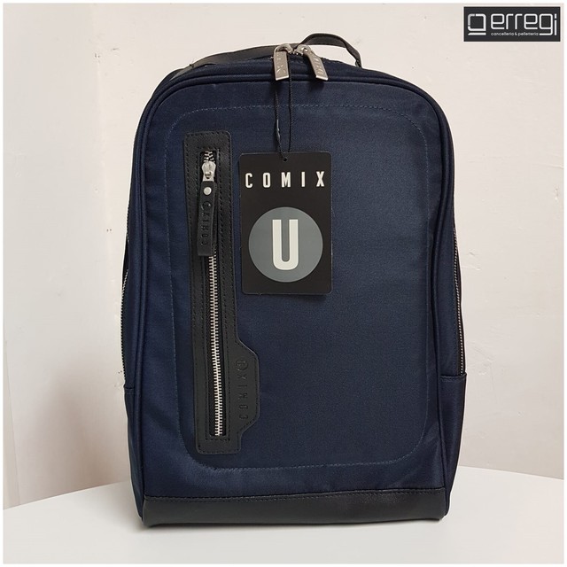 Zaino Grande Unisex Nero lavoro viaggio scuola in pelle Comix Porta Pc 13\