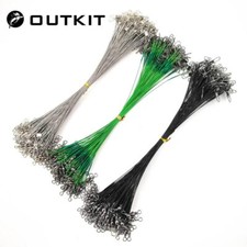 10x Wire Trace Fishing Pike Sea Zander Lure Swivel Link Barrel Hook Feeder Eels