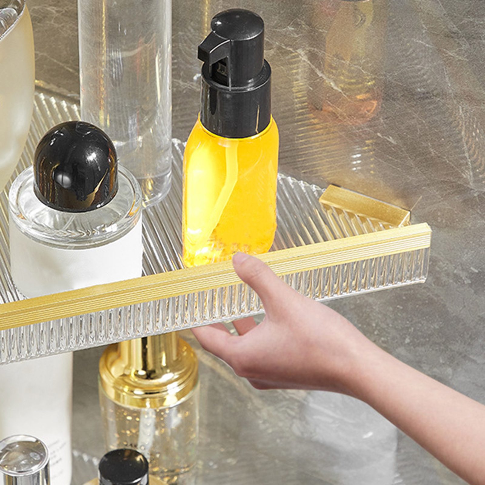 Corner Shower Caddy Triangle Shape Shampoo Holder No Drilling Bathroom