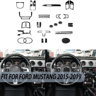 17×Carbon Fiber Full Kit Innenraum Aufkleber Trim Set Für Ford Mustang 2015-2019
