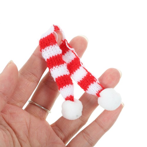 20PCS Mini Christmas Scarf Doll Hat Family Decorations Knitted Adornment Santa - Picture 7 of 11