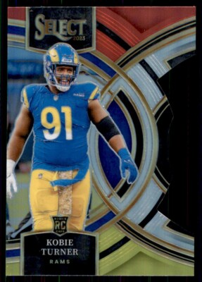 KOBIE TURNER 2023 SELECT Prizm Premier Die Cut Red Yellow L.A. RAMS RC #131