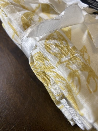 X4 Nicole Miller Home NEW!!! Cotton Napkins LEMON Citrus 18” - Picture 3 of 7
