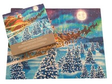 Hallmark Jigsaw Puzzle Merry Christmas to All Santa Claus Sleigh Family 550 PC