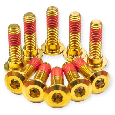 10x Kawasaki ZXR750 1989-1995 Gold Titan Frontscheibe Rotor Schrauben Gewindesicherung