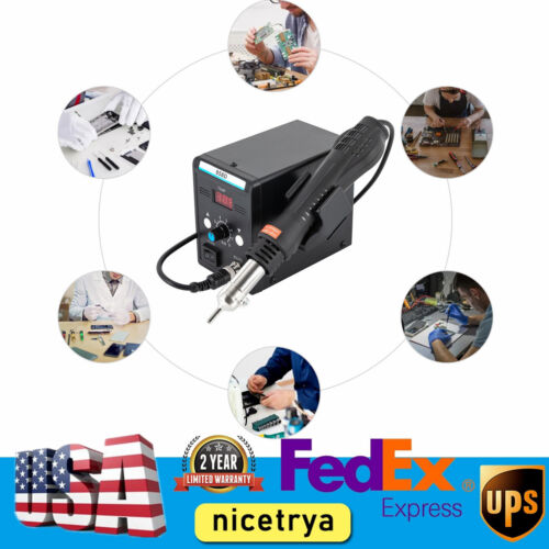 858D Soldering Iron Hot Air Gun Desoldering Rework Station SMD Digital Solder