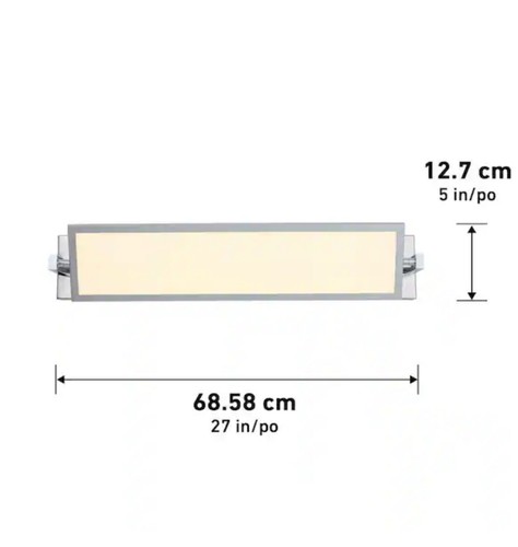 Artika Reflection 27 in. 1-Light Chrome Modern Integrated LED Vanity Light Bar - Picture 3 of 8