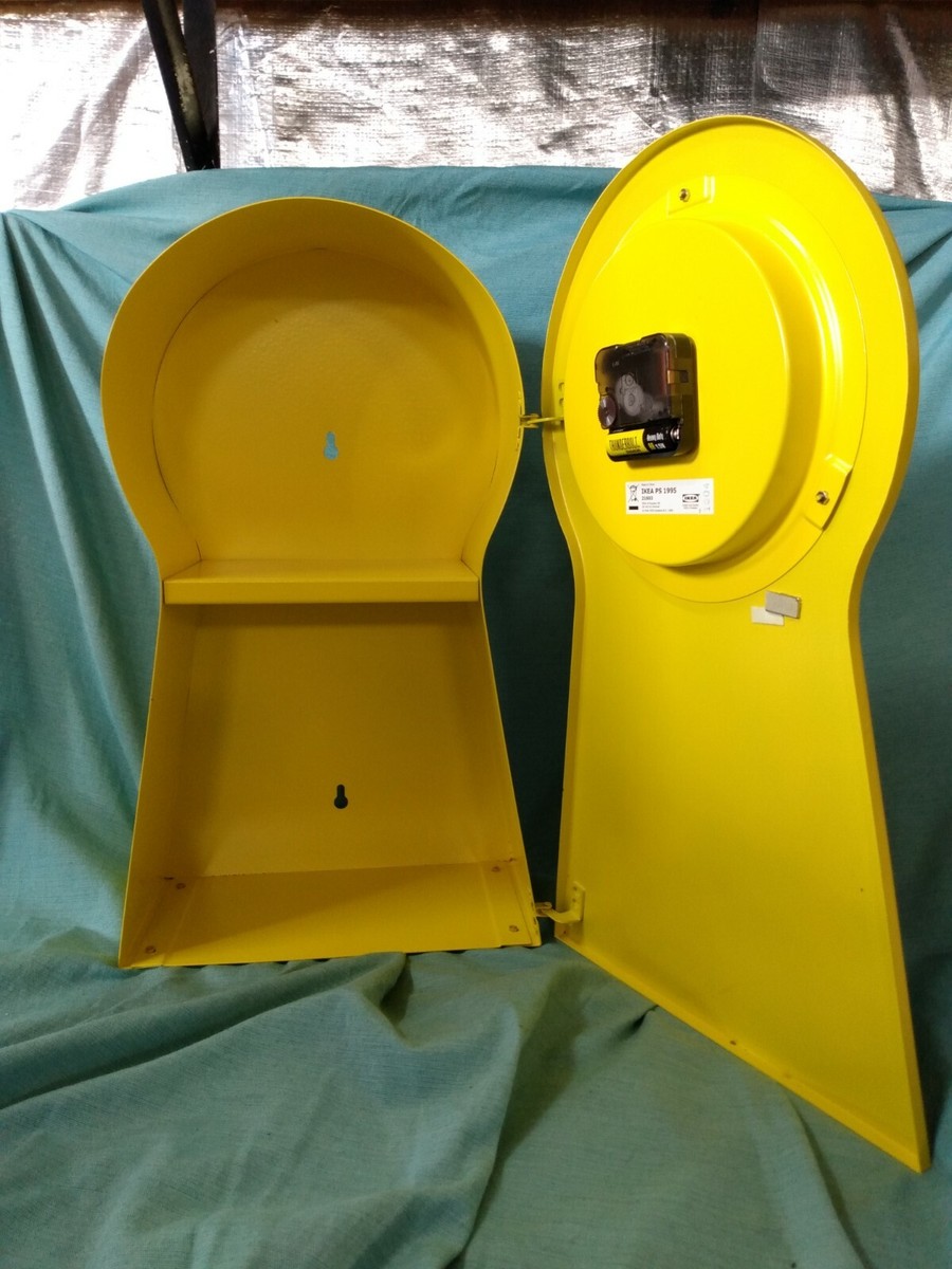 Ikea PS 1995 Yellow Keyhole Shaped Clock #21603 Wall/Free standing