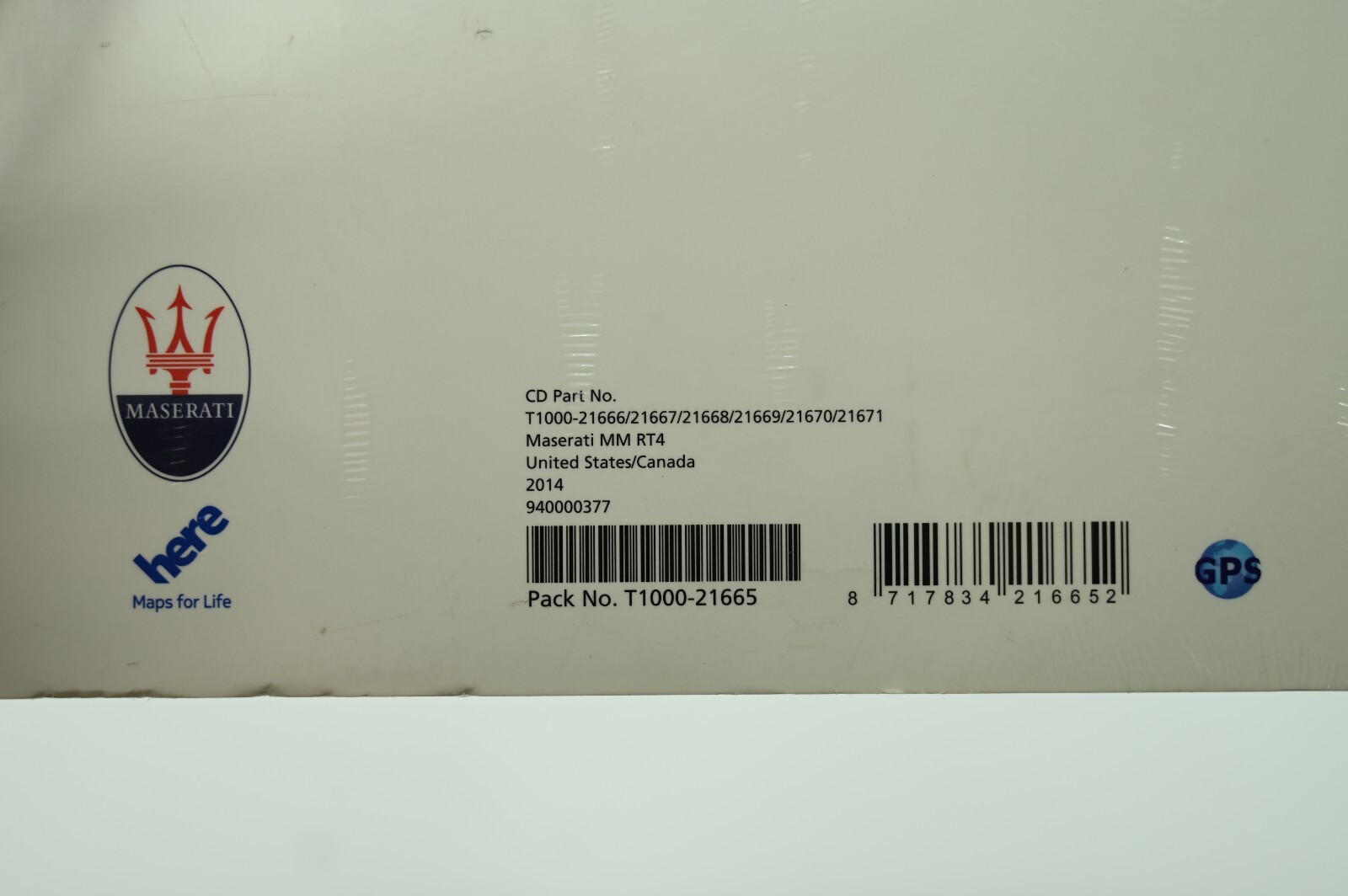 Genuine OEM Maserati Digital Maps Navigation CD USA Canada 940000377 NEW Sealed