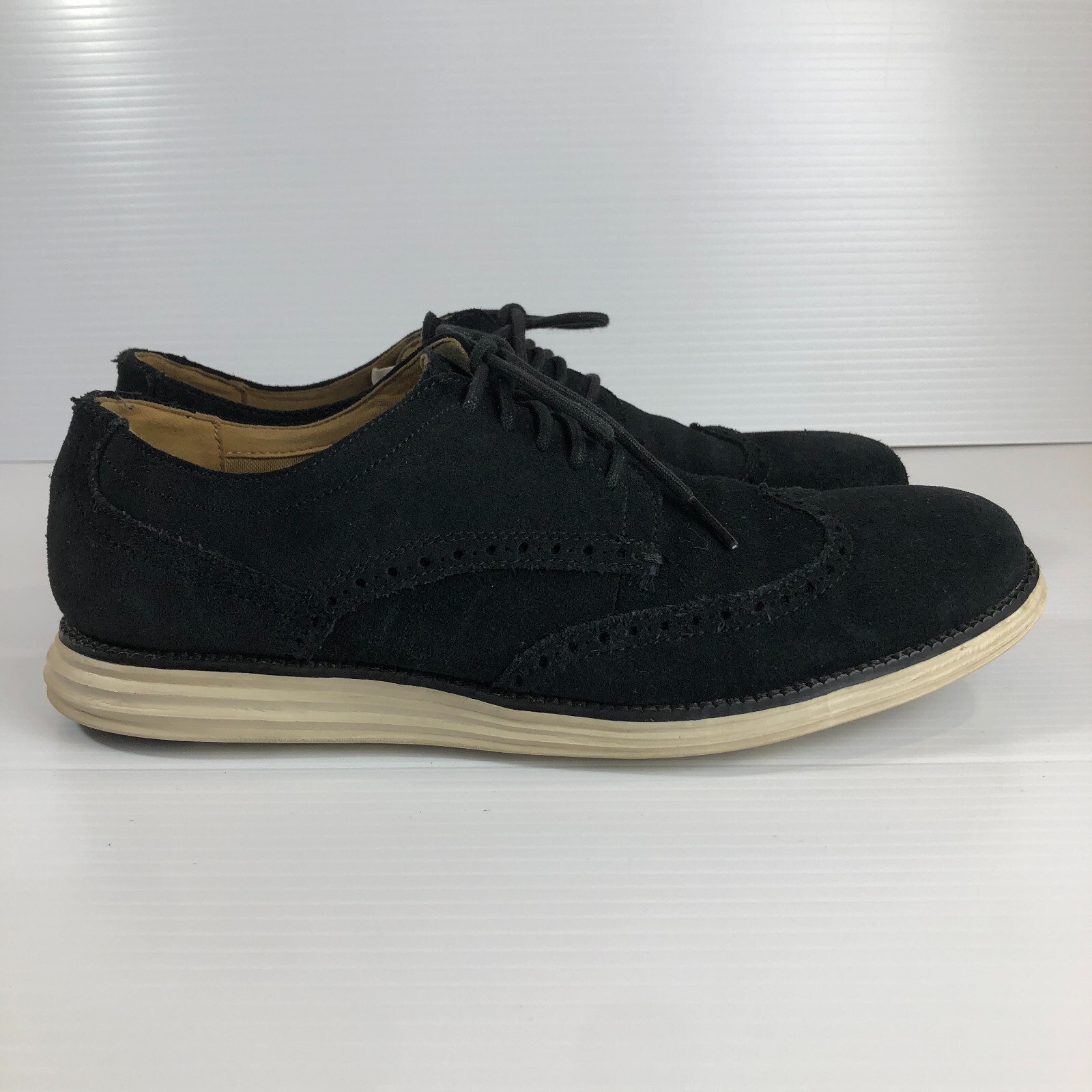 SAOLA Scarpe Oxford Cole Haan Grand OS a coda di rondine nere da uomo 10 5 scamosciate #C24085
