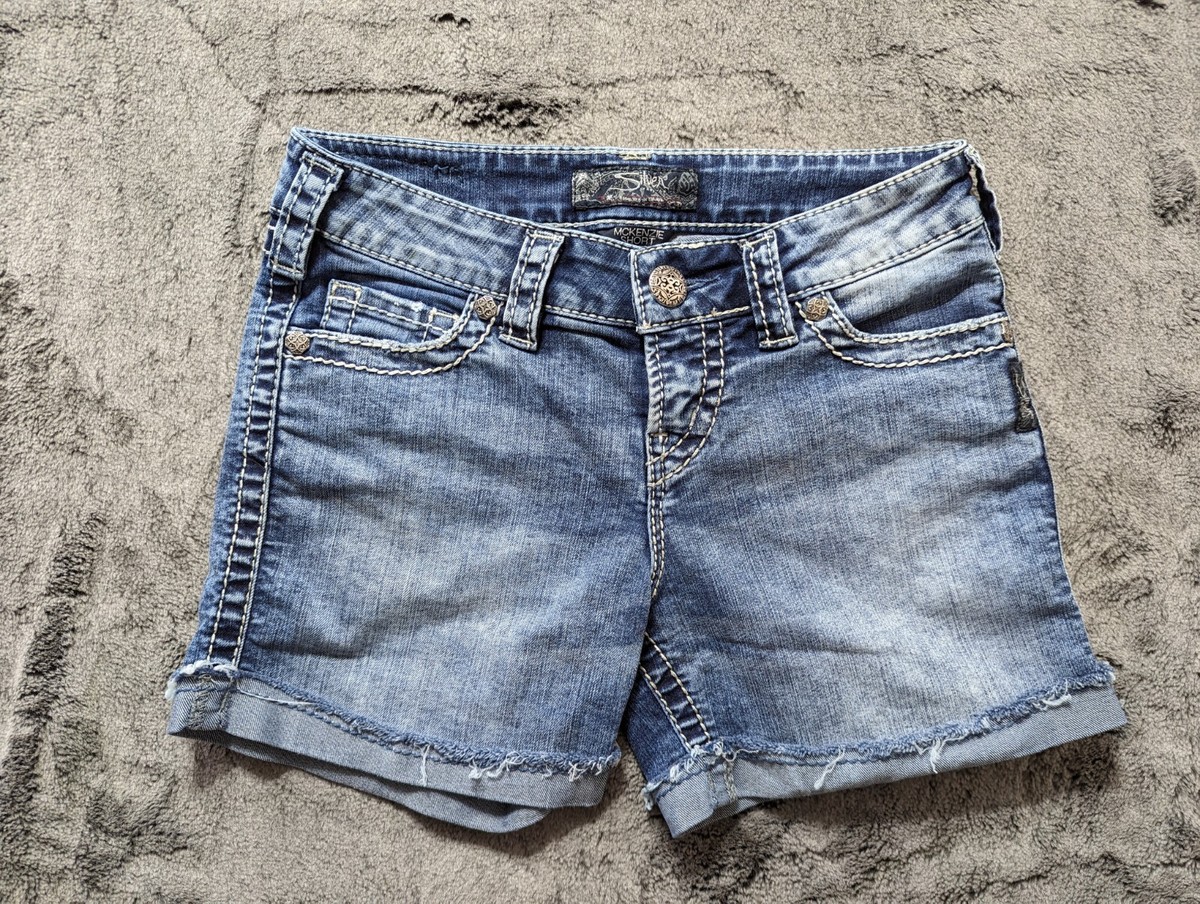 Silver Jeans McKenzie Cuffed Shorts Women's Size 26 Medium Wash