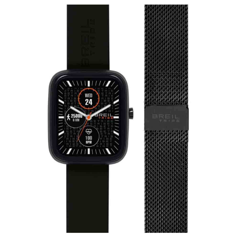 Orologio Unisex Smartwatch SBT-3 Ip Black Doppio Cinturino Nero e Maglia Mila...