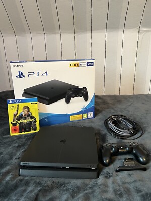 Sony PlayStation 4 Slim 500GB Spielekonsole - Jet Black