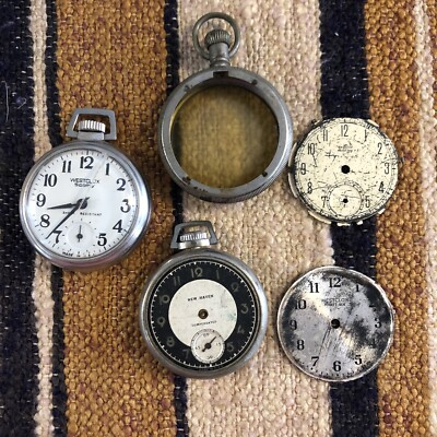 Vintage Watch Parts Broken Watch Face Jewelry Non Working Pieces Silver