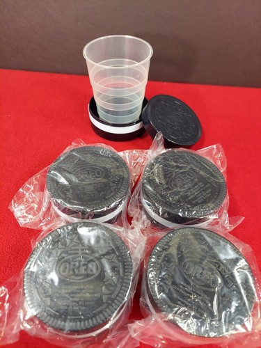 NEU Oreo Cookie faltbare Tassen 4er Set Mittagessen Camping Werbung - Bild 1 von 12