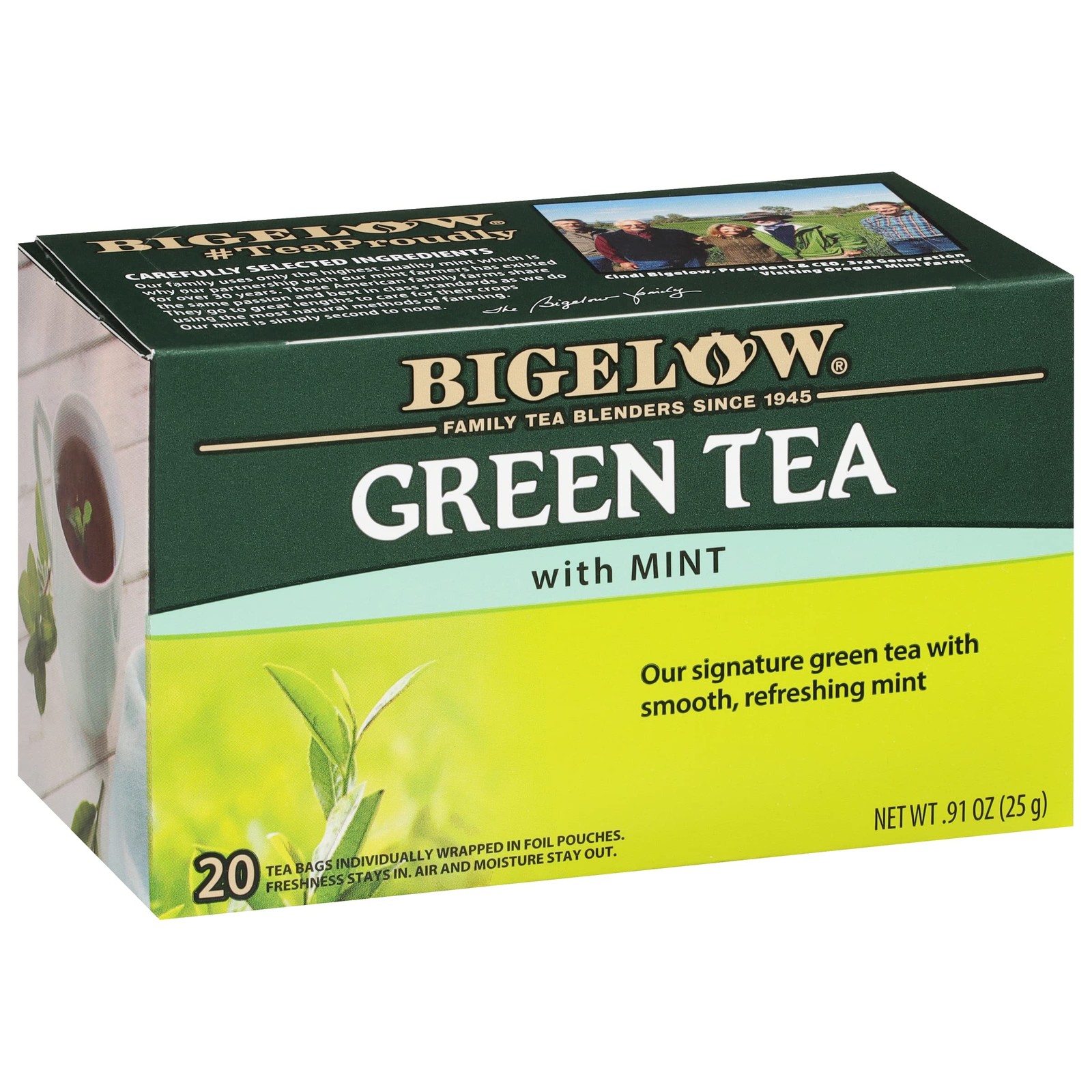 With Mint 20 Bags Gluten Free No Calories Antioxidants