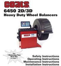 Coats 6450 Heavy Duty Wheeltire Balancer Instruction Manual On Cdrom Coats 6450 Heavy Duty Wheeltire Balancer Instruction Manual On Cdrom