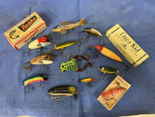 vintage lure lot fish decoy, Frog,Heddon,Mouse,Cisco Kid,Rainbow Bright eyes,