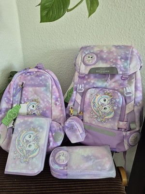 NEU! 6 tlg. Schulranzenset Beckmann Norway Classic Maxi 28 Liter | Unicorn