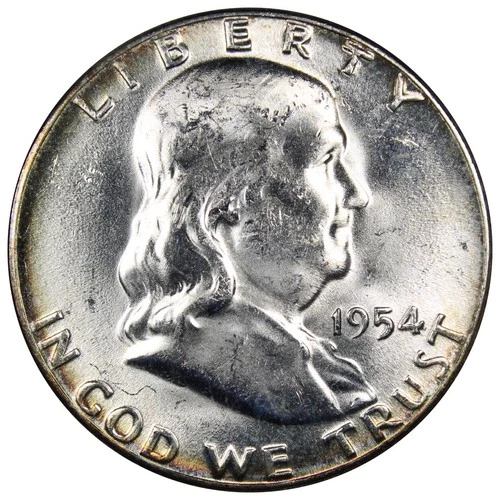 1954 Franklin Half Dollar UNC/BU Uncirculated Coin 50C A2718