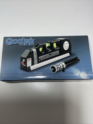 Qooltek Laser Level Tool with 8ft Tape Measure 3 Bubble Vials Cross Line + Extra