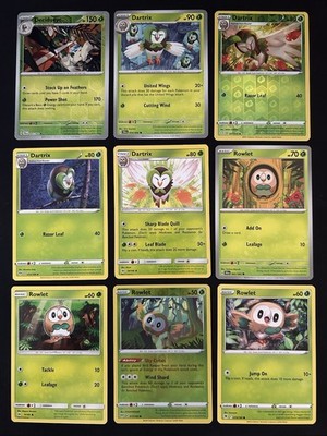 Pokémon TCG Rowlet Evolution Line Lot: 11 Card Collection Set ft. Perfect Order