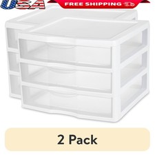 Multi-Purpose Stackable 3 Drawer Storage Organizer Clear Plastic Storage Unit US