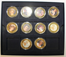 The Peoples Princess Boxed Set of 10x Proof Gold-plated Commemorative Medallions