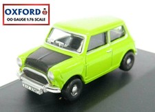 Oxford Diecast 76MN005S Austin Mini Classic Lime Green Car 1:76 Scale OO Gauge
