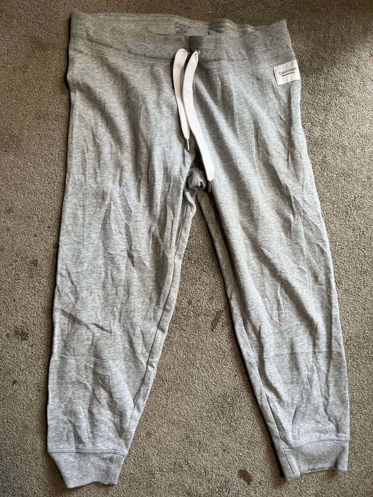 SweatPants; Calvin Klein Performance Gray Joggers Large Logo Women CK Logo-image